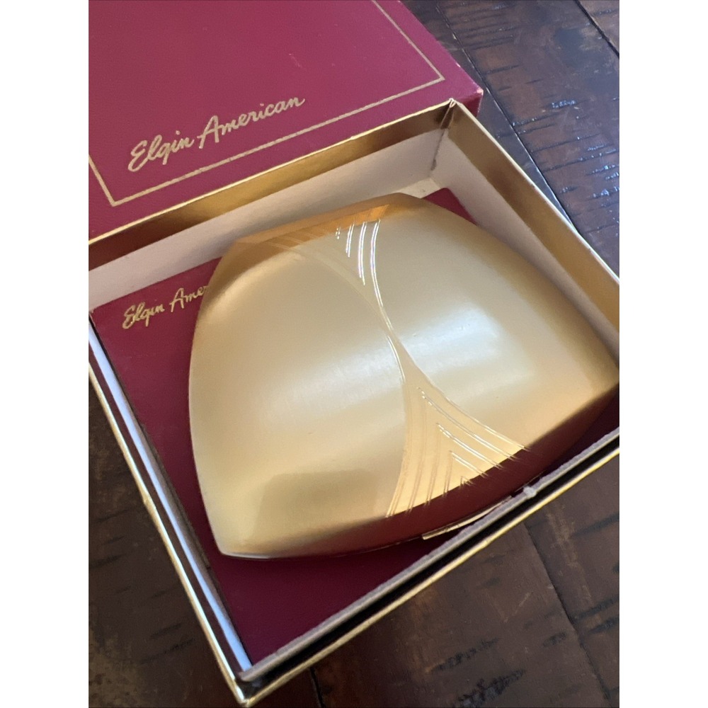 Vintage Elgin American Powder Make Up Case W/ Mirror In Box Excellent New